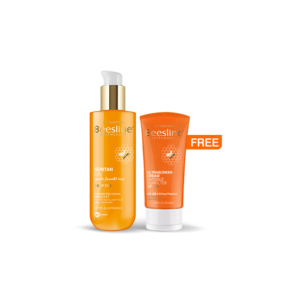 BEESLINE SUNTAN OIL + FREE ULTRASCREEN CREAM INVISIBLE SUNFILTER SPF 50